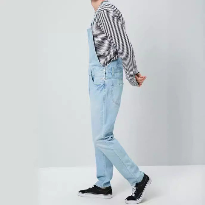 Herren Denim Latzhose im Vintage-Stil mit regulierbaren Trägern und praktischen Taschen Echoarchiv
