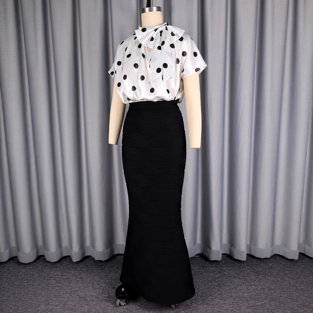 Damen eleganter und figurbetonter Maxirock mit wellenförmigen Texturen Echo Archiv
