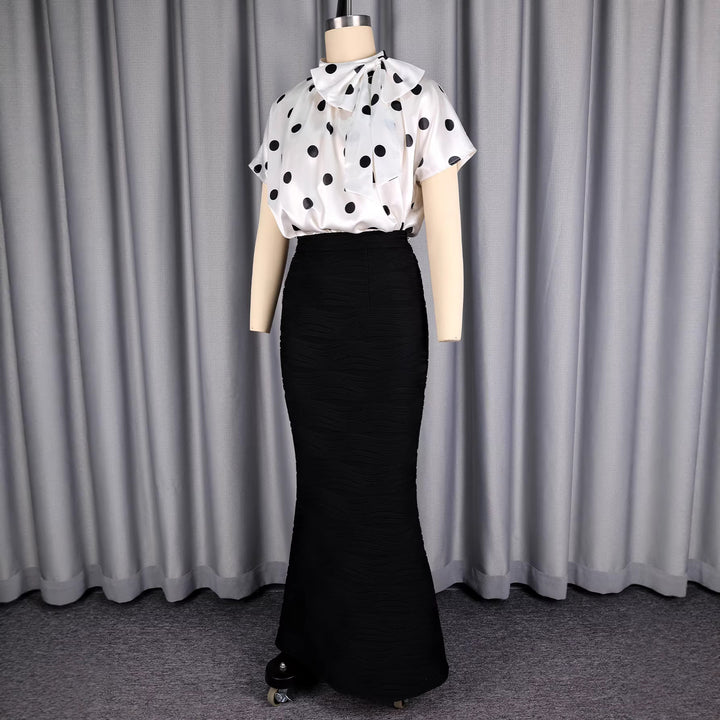 Damen eleganter und figurbetonter Maxirock mit wellenförmigen Texturen Echo Archiv