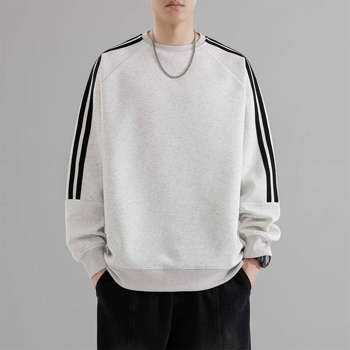 Herren sportliches Sweatshirt mit Raglanärmeln und stylischen Streifen Echoarchiv