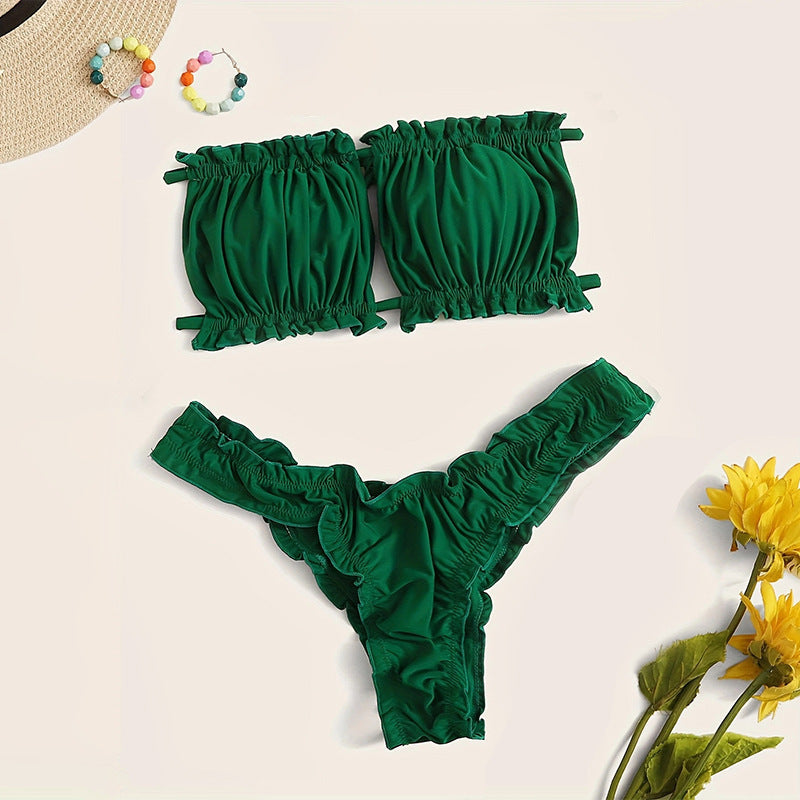 Damen Bandeau-Bikini mit gerafftem Design Echo Archiv