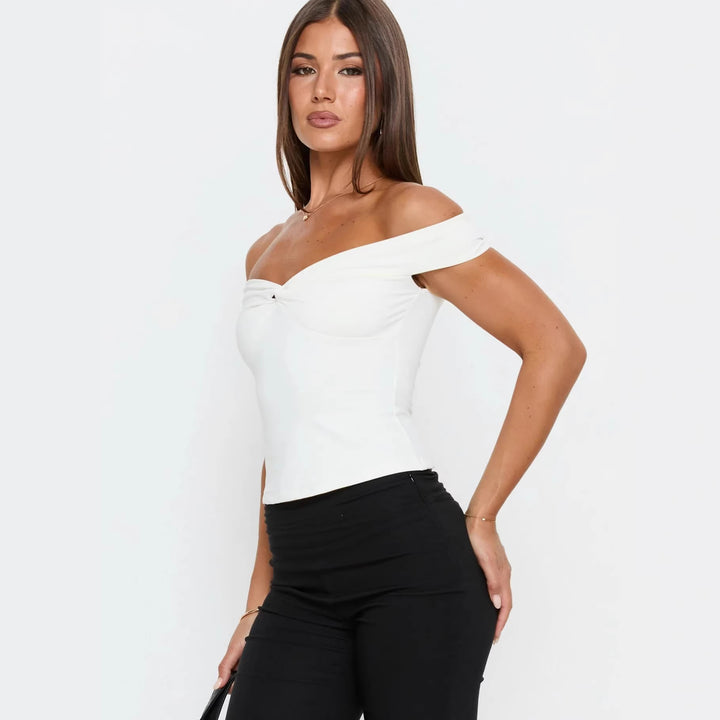 Damen Off-Shoulder Bustier-Top mit Raffung Echo Archiv