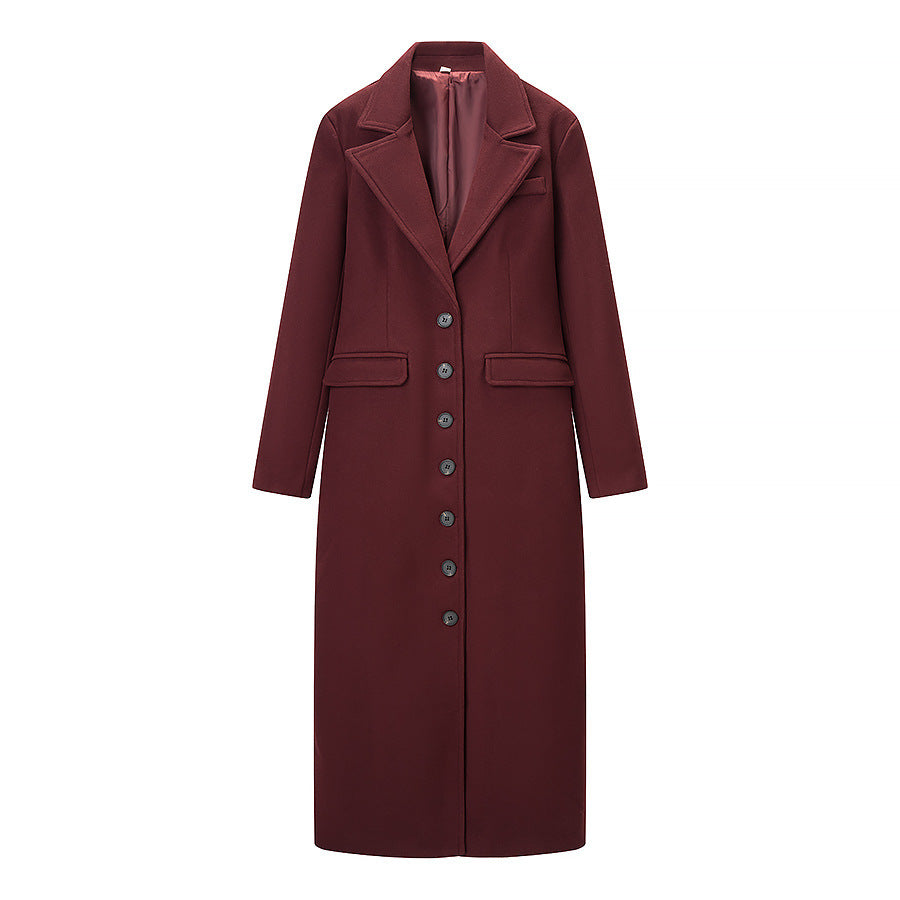Damen Longline-Mantel mit taillierter Silhouette, strukturiertem Revers und Gehschlitz Echo Archiv