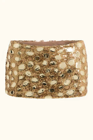 Damen Glitzernder Paillettenrock mit schimmernden Details und elastischem Bund Echo Archiv