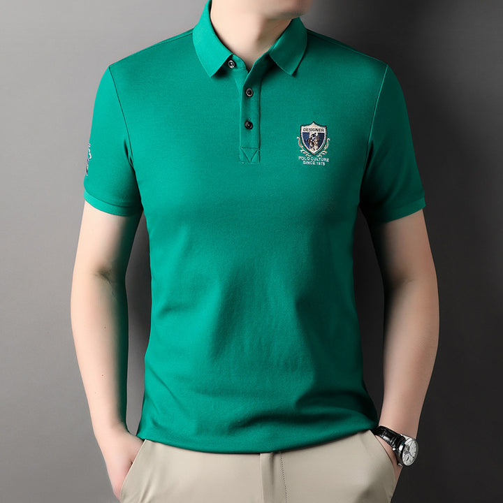 Herren Polohemd mit hochwertiger Piqué-Oberfläche und eleganter Stickerei Echoarchiv
