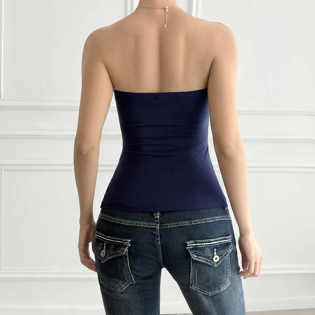 Damen Trägershirt mit Rüschendetails und Knopfverschluss Echo Archiv
