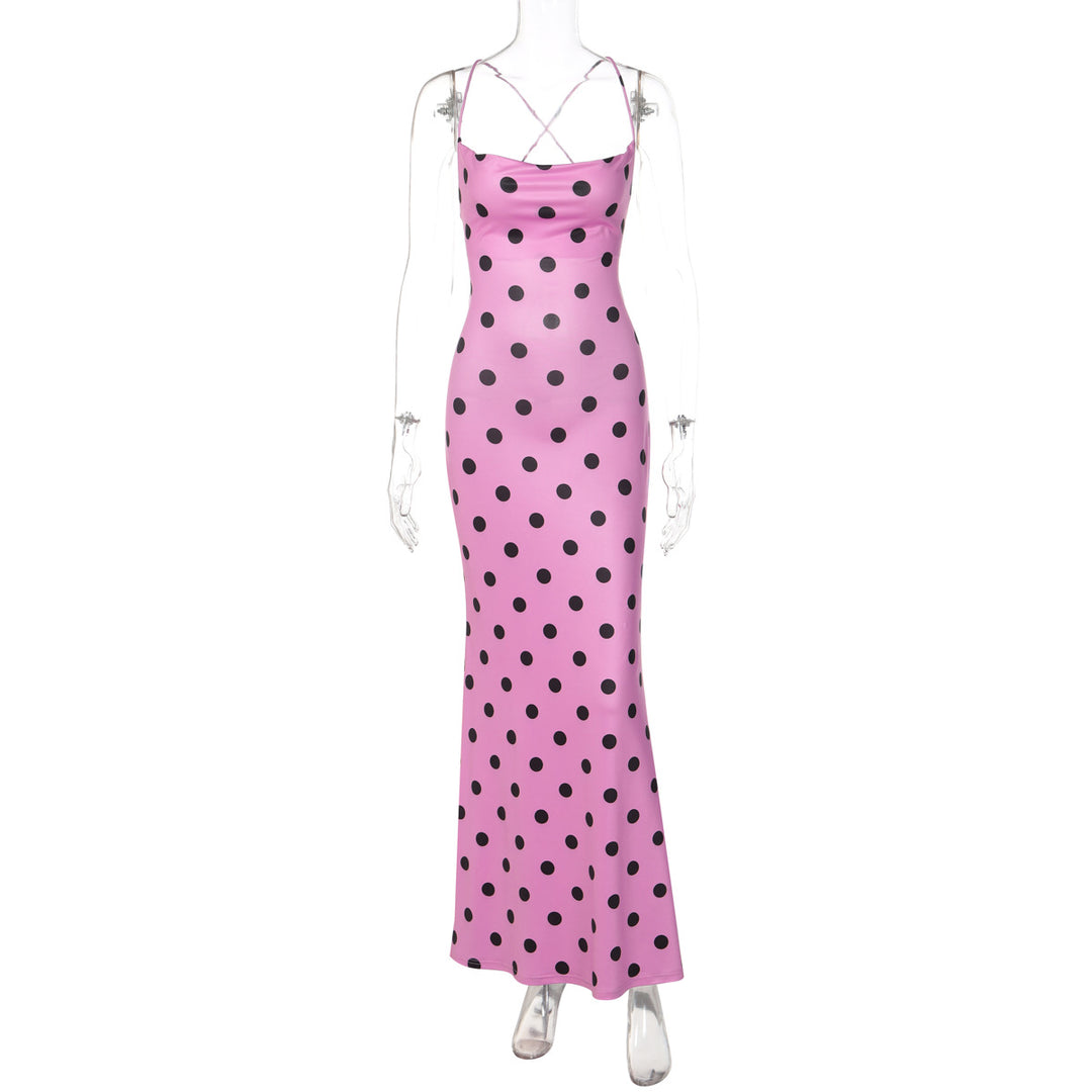 Damen Maxikleid mit anspruchsvoller Kragen- und Trägerdetails Echo Archiv
