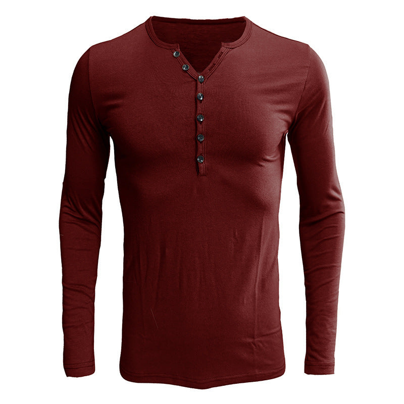 Herren Langarmshirt mit modischem Henley-Design Echoarchiv