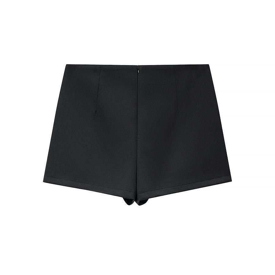 Damen Taillierte Blazerjacke mit Stehkragen und passendem Shorts-Rock Set Echo Archiv