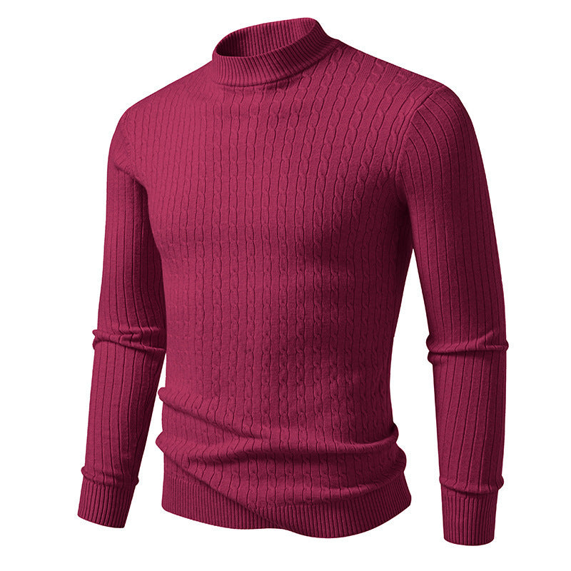 Herren modischer Rollkragenpullover mit strukturierter Oberfläche Echoarchiv