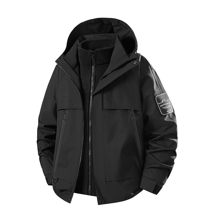 Herren Zwei‑in‑eins wasserdichter Winterparka mit abnehmbarer Fleece‑Innenjacke Echoarchiv