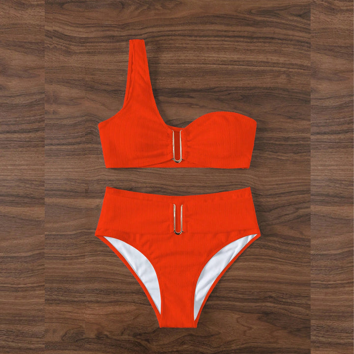 Damen High-Waist Bikini mit geschmackvollem Goldakzent Echo Archiv