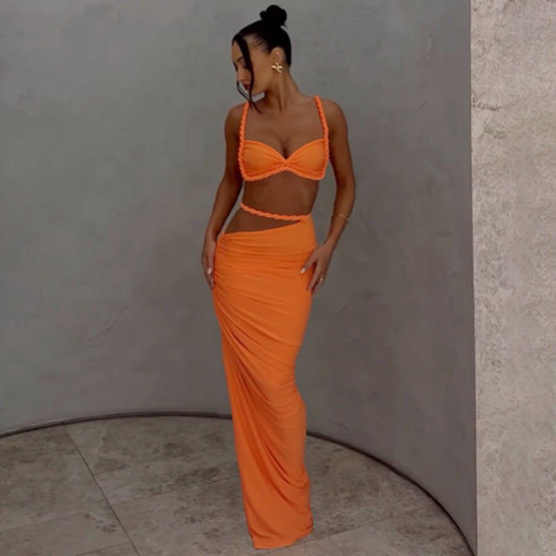 Damen Elegantes Maxikleid mit raffinierter Wickeloptik und verführerischen Details Echo Archiv