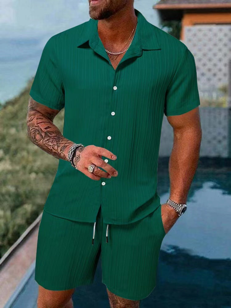 Herren atmungsaktives Sport-Set mit Kurzarm-Hemd und Shorts – Marzano