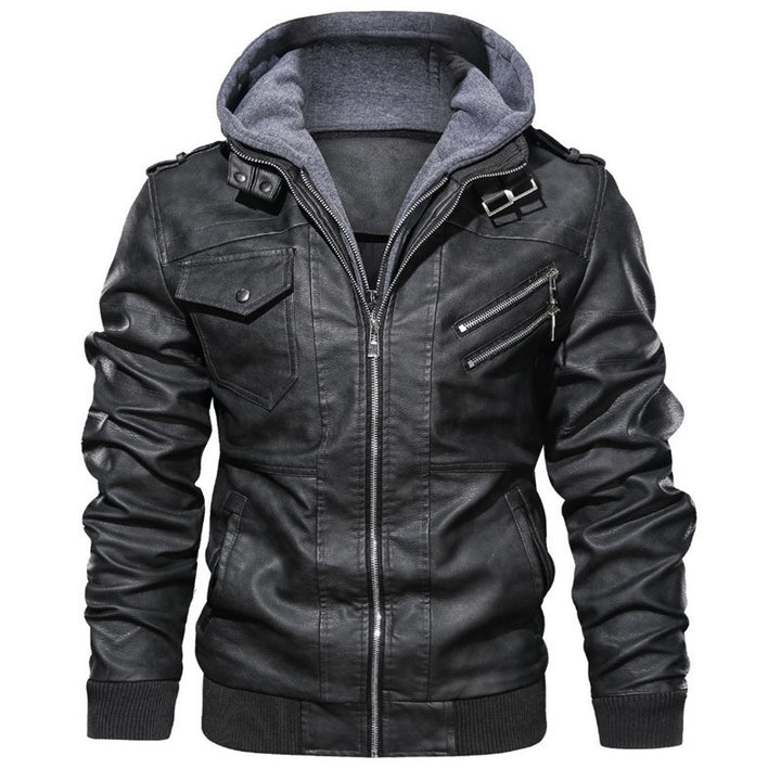 Herren Modische Lederjacke mit Innenfutter Echo Archiv