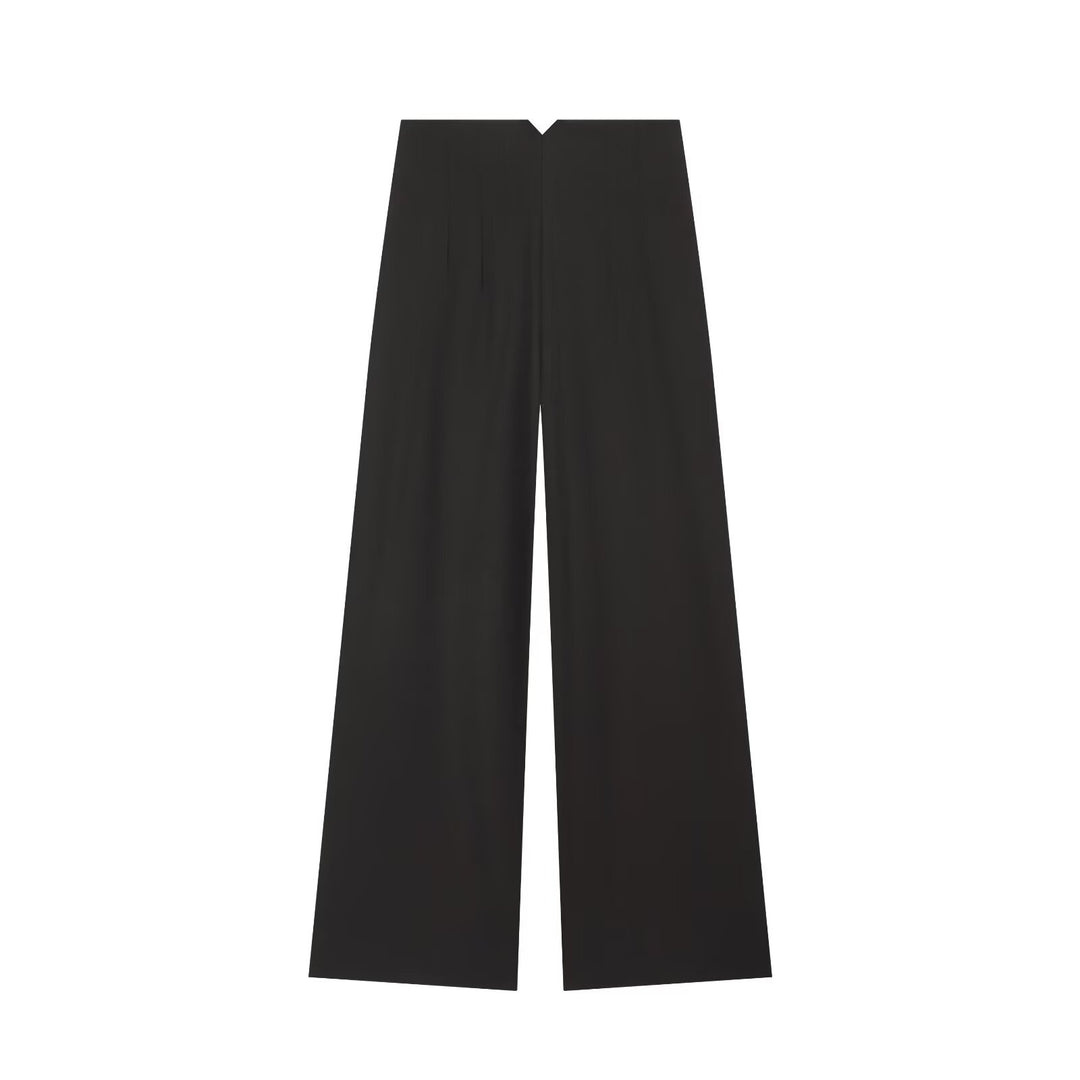 Damen Weite Palazzo‑Hose mit hoher Taille und drapiertem Frontpanel Echo Archiv