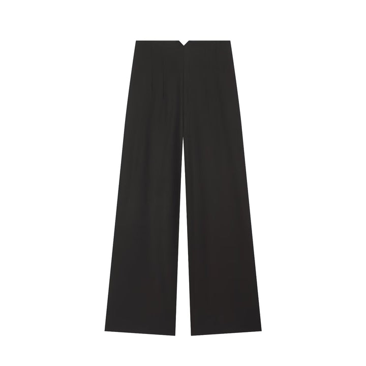 Damen Weite Palazzo‑Hose mit hoher Taille und drapiertem Frontpanel Echo Archiv