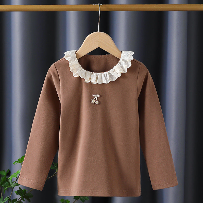 Mädchen Langarmshirt mit Rüschenkragen und charmantem Applikationsdetail Echo Archiv