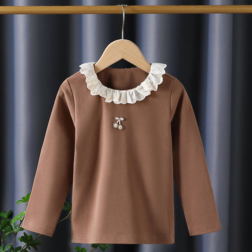 Mädchen Langarmshirt mit Rüschenkragen und charmantem Applikationsdetail Echo Archiv