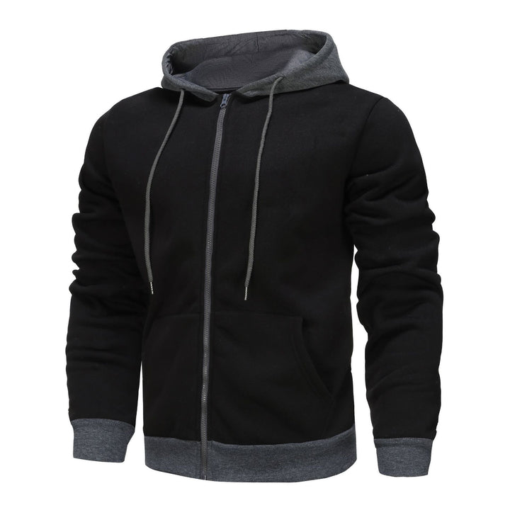 Herren Zip-Hoodie mit Kontrastfarbe und Kängurutasche Echoarchiv