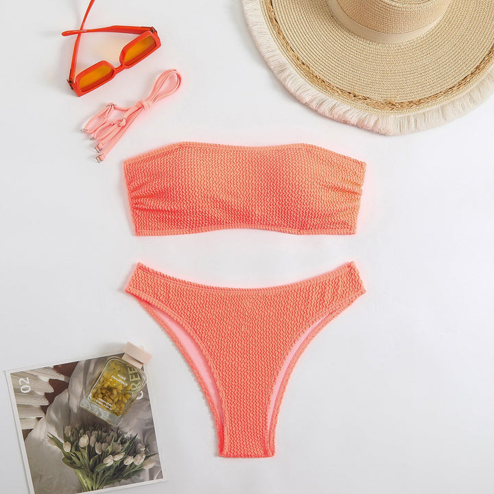 Damen BandEchoarchivu-Bikini-Set mit strukturiertem Oberteil und klassischem Schnitt Echoarchiv
