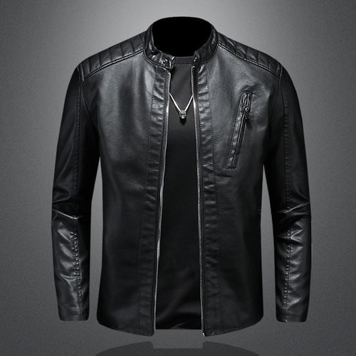 Herren modische Lederjacke mit Reißverschluss Echo Archiv