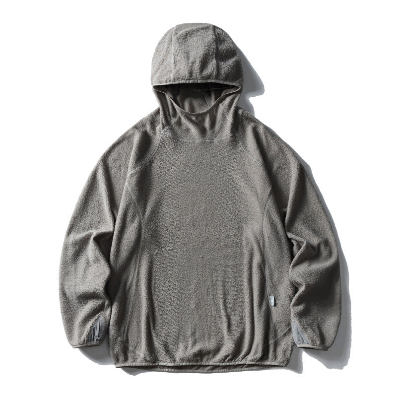 Unisex Fleece-Hoodie im Oversize mit Teddyfleece, hochschließendem Kragen und elastischem Saum Echoarchiv