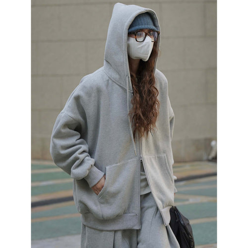 Damen Extraweites Kapuzen‑Sweatshirt mit Reißverschluss und weichem Fleecefutter Echoarchiv