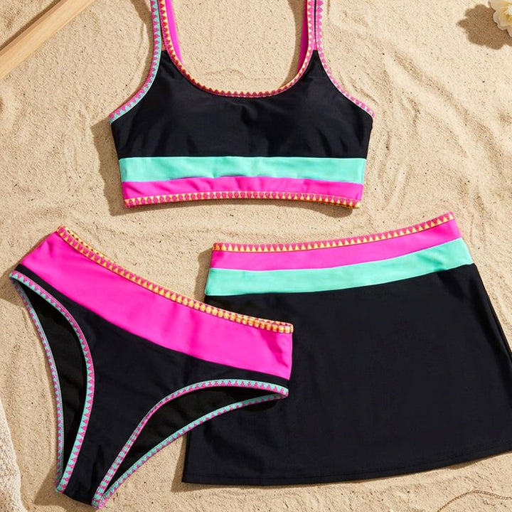 Damen Bikinikleid mit modischem Cut-Out und farbigen Akzenten Echo Archiv