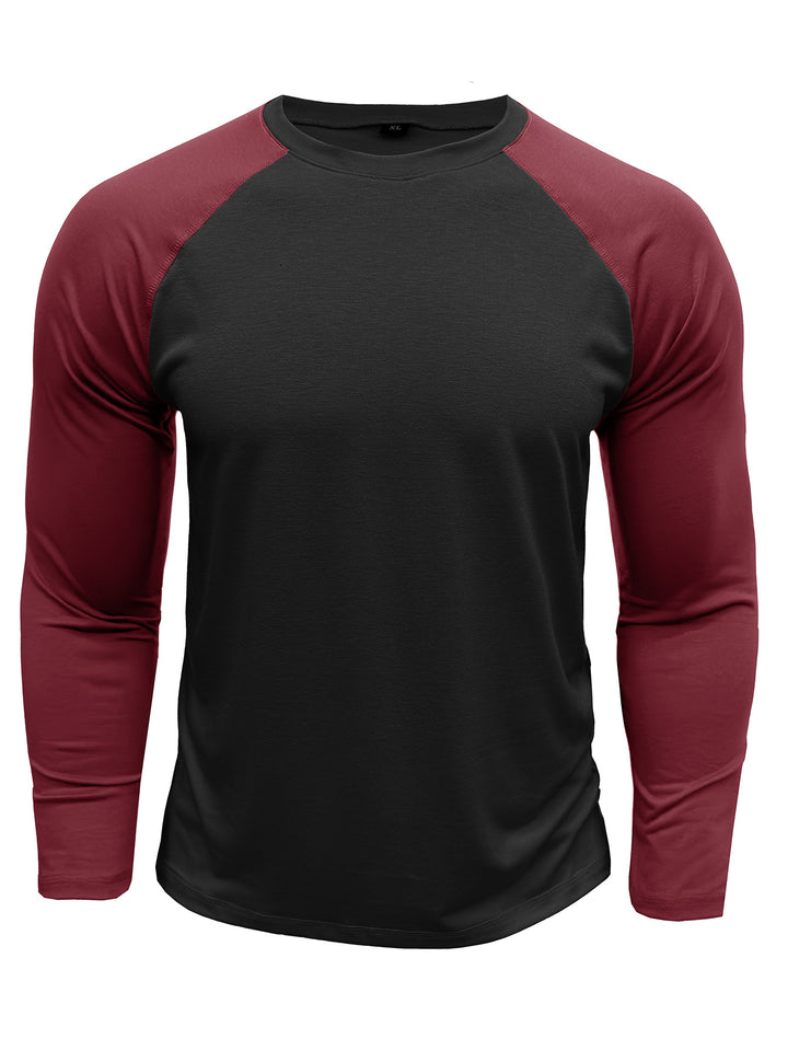 Herren Raglan Langarmshirt mit Kontrastärmeln Echoarchiv