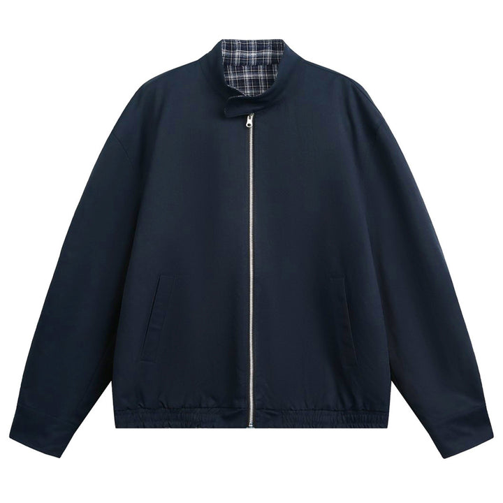 Unisex Oversize-Blousonjacke mit Stehkragen und kariertem Innenfutter Echo Archiv