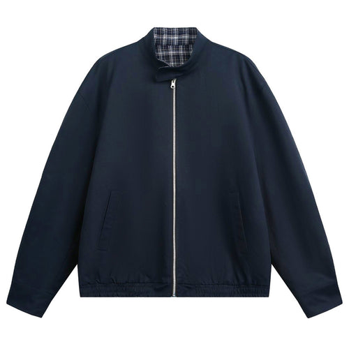 Unisex Oversize-Blousonjacke mit Stehkragen und kariertem Innenfutter Echo Archiv
