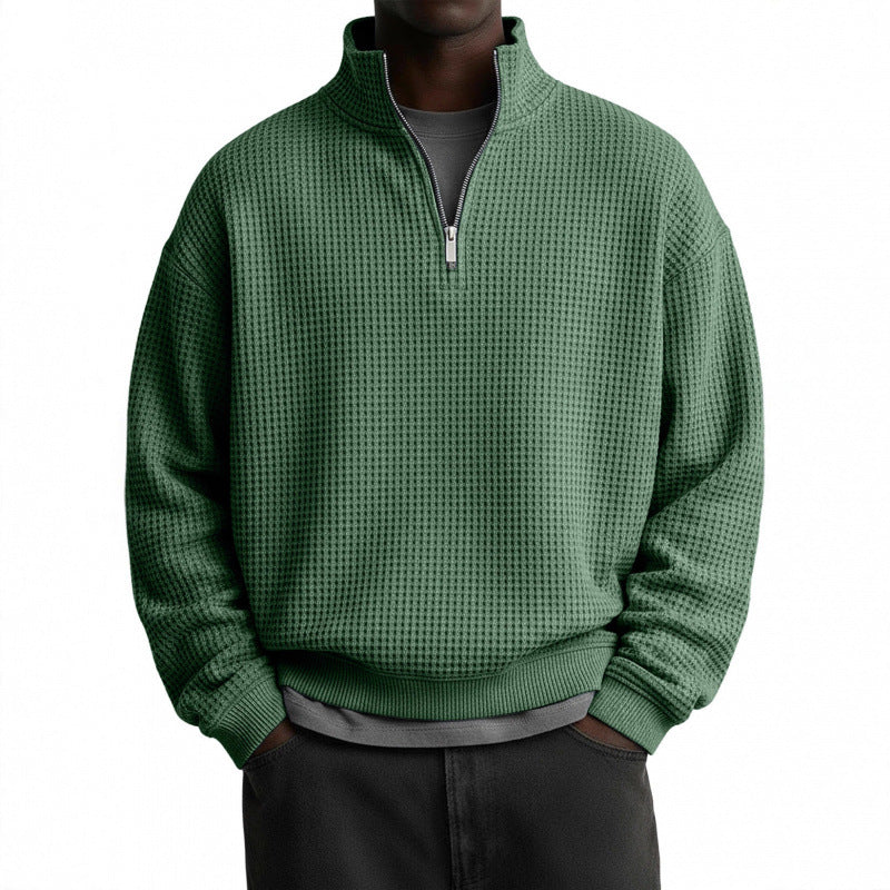 Herren Sportlicher Stehkragenpullover mit Reißverschluss Echoarchiv