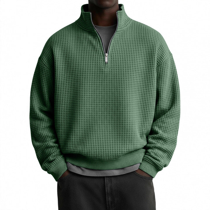 Herren Sportlicher Stehkragenpullover mit Reißverschluss Echoarchiv