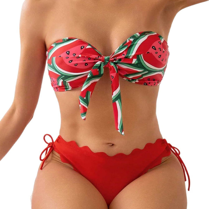 Damen Bandeau-Bikini mit verspieltem Knotendesign Echo Archiv