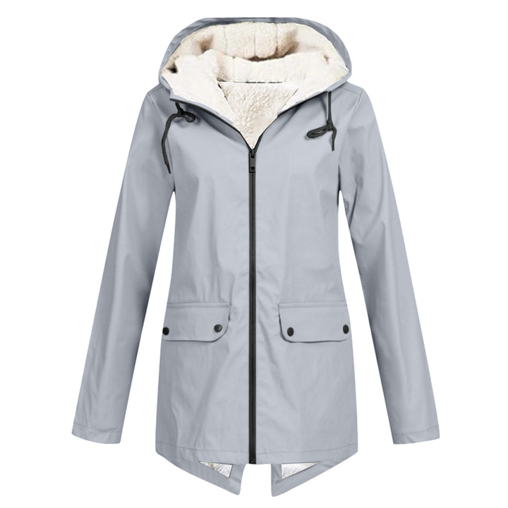 Damen wetterfeste und gefütterte Regenjacke mit verstellbarem Kapuzenkragen Echoarchiv