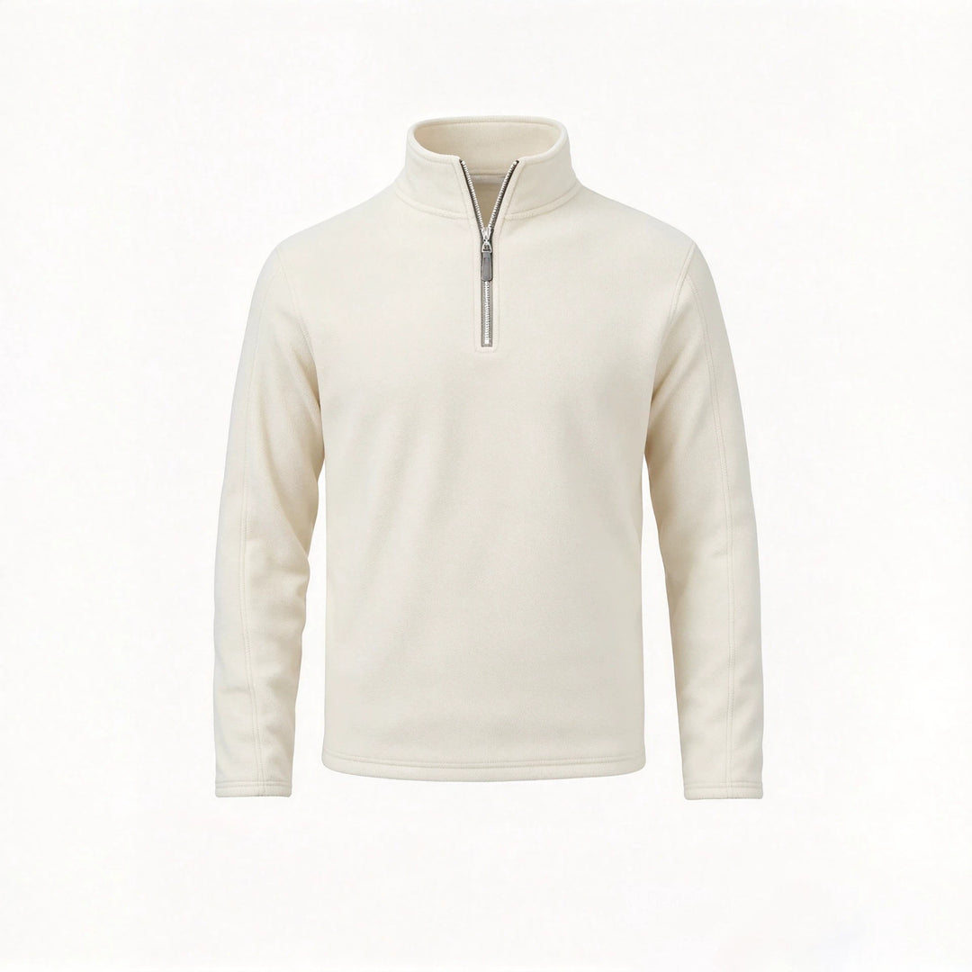 Herren Fleecepullover mit halbem Reißverschluss und Stehkragen Echoarchiv