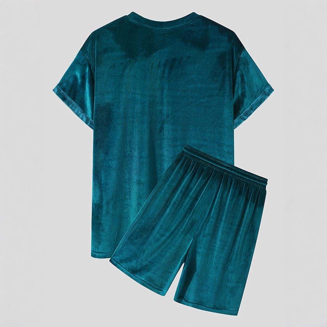 Herren Lässiges Velours Freizeit-Set mit stylischem Schnitt Echoarchiv