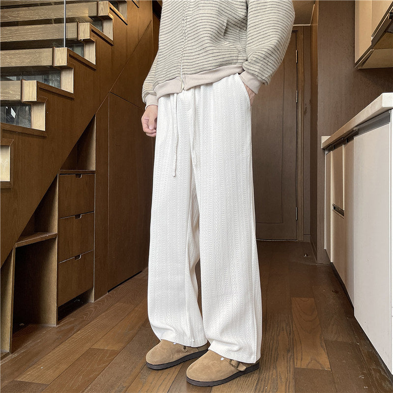 Herren Weit geschnittene Strickhose im Zopfstrick-Lounge-Style Echo Archiv