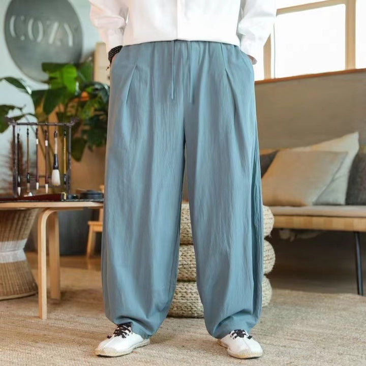 Unisex nan moderner Oversize Harem-Jogger mit tiefem Schritt, Tunnelzug und seitlichen Eingrifftaschen Echo Archiv