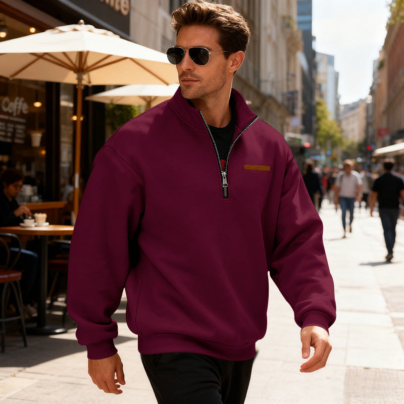 Herren Sportlicher Pullover mit halbhochgeschlossenem Reißverschluss Echoarchiv