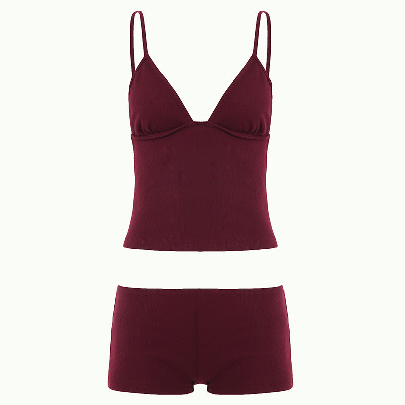 Damen Pyjama-Set mit Rüschendetails und Knopfverschluss Echo Archiv