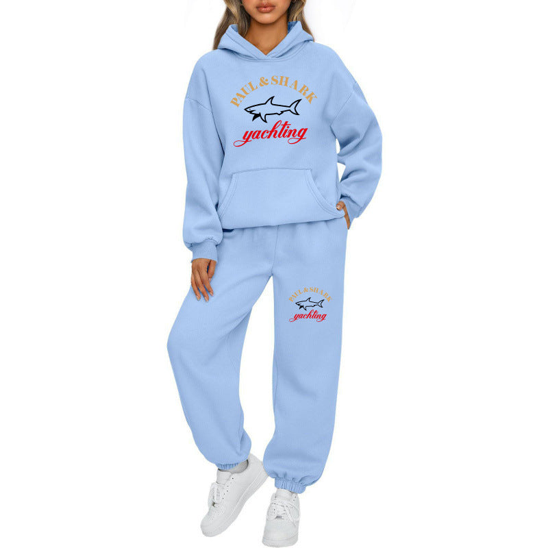 Damen nan oversized Hoodie und Jogginghose Set mit Kapuze Kängurutasche und gerippten Bündchen Echo Archiv