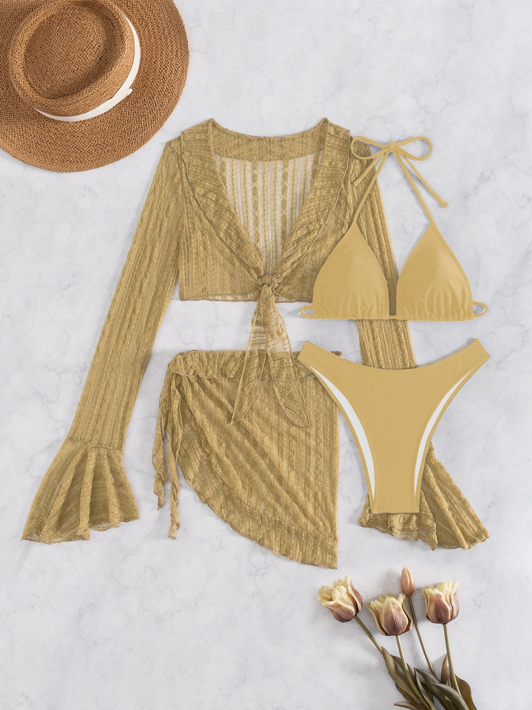 Damen Bikini-Set mit crop-top und lässigem Wickelrock Echo Archiv