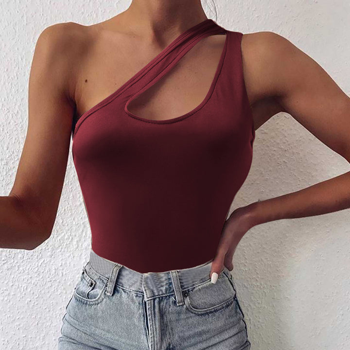Damen asymmetrisches Bodysuit mit modischem Cut-Out Echo Archiv