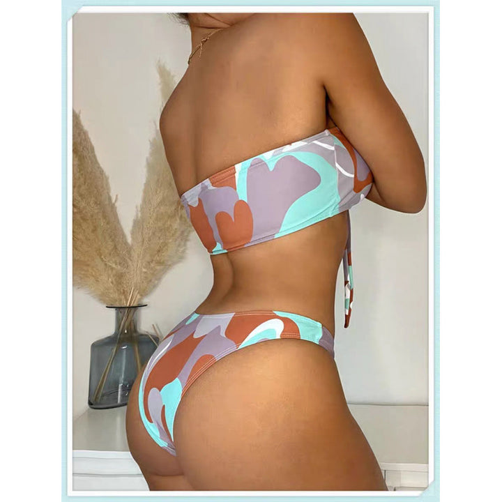 Damen Bikini-Set mit elegantem Wickelrock und modischem Muster Echo Archiv