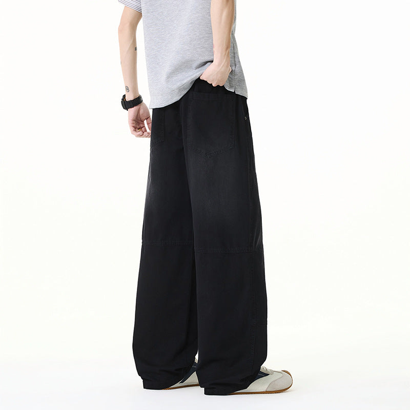 Herren Weite Baggy-Cargohose aus Baumwoll-Twill mit elastischem Bund und Knie-Patch Echo Archiv