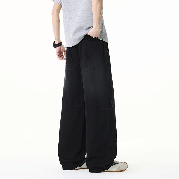 Herren Weite Baggy-Cargohose aus Baumwoll-Twill mit elastischem Bund und Knie-Patch Echo Archiv