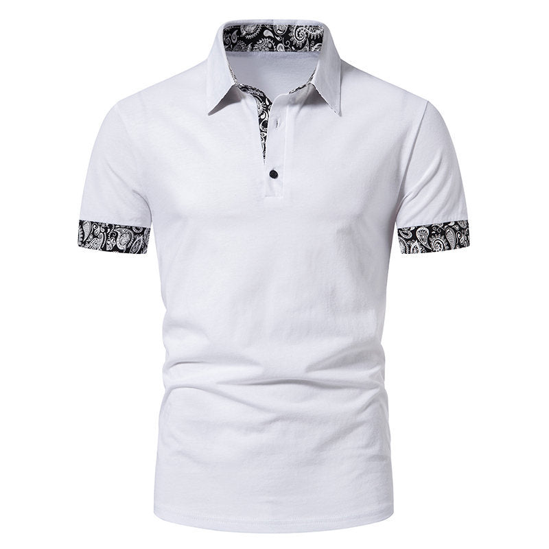 Herren Poloshirt mit modernem Paisleymuster und sportlichem Schnitt Echoarchiv