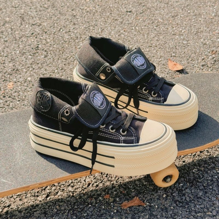 Damen Chunky Sneakers mit hohem Plateau und modischem Schnürsystem Echo Archiv